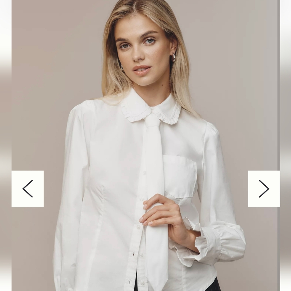 Maeve Necktie Oxford Buttondown Shirt NWT Medium $118